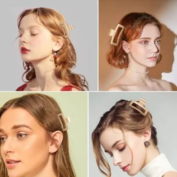 LUKACY Gold Hair Claw Clips 6 Pack for Strong Hold