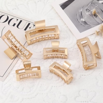 LUKACY Gold Hair Claw Clips 6 Pack for Strong Hold