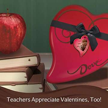 DOVE Chocolate Extra Large Valentine's Assorted Chocolate Candy Heart Gift Box 14.9-Ounce 40-Piece Tin