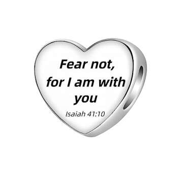 BEEUVIP Sterling Silver Bible Verse Charm - Inspirational Jewelry Gift for Women E411