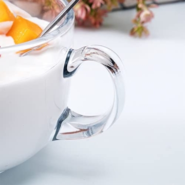 Large Clear Glass Coffee Mugs Set of 2 - Elegant Drinkware