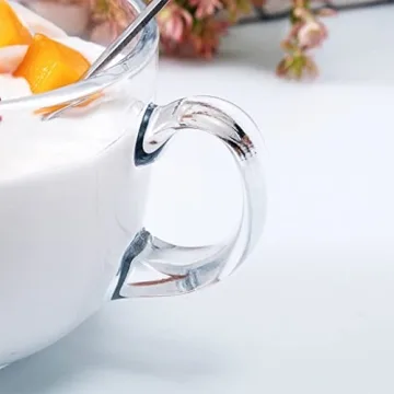 Large Clear Glass Coffee Mugs Set of 2 - Elegant Drinkware