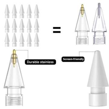 Compatible with Upgraded [Pen Like ] Pencil Tips fits for Apple 2nd 1st Gen iPad Pro Pencil, Replace...