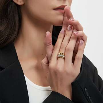 YIKOXI Love Friendship Lucky Ring Set for Women