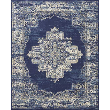 Nourison Home Grafix Rug in Navy Blue for Modern Spaces