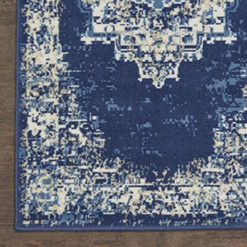Nourison Home Grafix Rug in Navy Blue for Modern Spaces