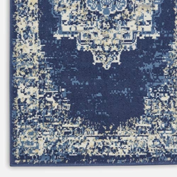Nourison Home Grafix Rug in Navy Blue for Modern Spaces