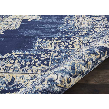Nourison Home Grafix Rug in Navy Blue for Modern Spaces
