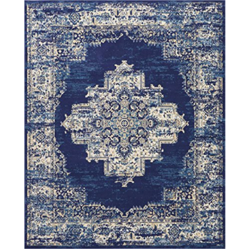 Nourison Home Grafix Rug in Navy Blue for Modern Spaces