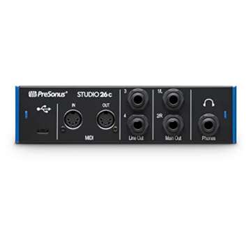 PreSonus Studio 26c 2x4, 192 kHz, USB Audio Interface with Studio One Artist and Ableton Live Lite DAW Recording Software