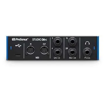 PreSonus Studio 26c 2x4, 192 kHz, USB Audio Interface with Studio One Artist and Ableton Live Lite DAW Recording Software