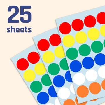 600 Colored Dot Stickers - Perfect for Crafting & Organizing