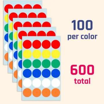 600 Colored Dot Stickers - Perfect for Crafting & Organizing