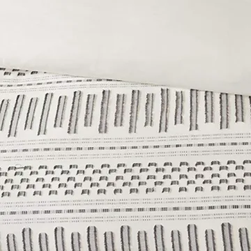 INK+IVY Luxurious Cotton-Bedding Set - Mid Century Trendy Geometric Design, All Season Cozy-Cover With Matching-Shams, King/Cal King, Rhea Jacquard Ivory/Charcoal