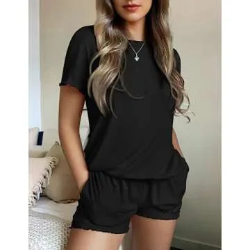 Ekouaer Women's Soft Pajama Set for Summer Lounging