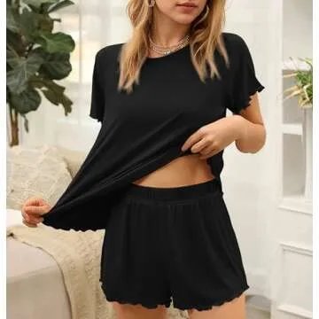 Ekouaer Women's Soft Pajama Set for Summer Lounging