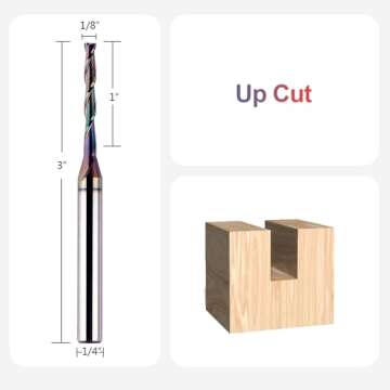 SpeTool Upcut Spiral Router Bit 1/8 Inch Cutting Diameter for CNC Woodworking