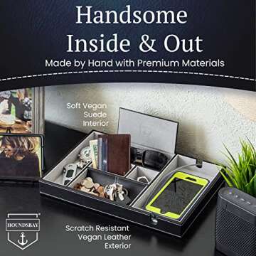 HOUNDSBAY Valet Tray for Men - Stylish Charging Organizer