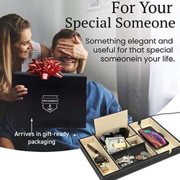HOUNDSBAY Valet Tray for Men - Stylish Charging Organizer