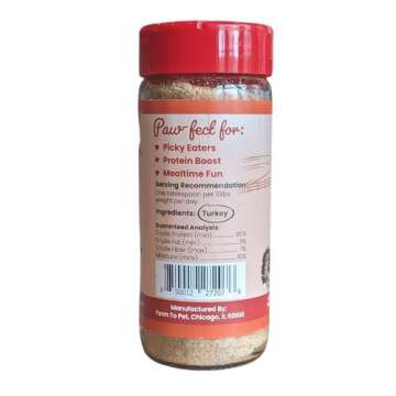 Farm To Pet - Dry Dog Food Topper - Turkey Meal Toppers for Dogs, Single Ingredient, Lean, All Natural, Healthy Food for Small, Medium, Large Breeds, & Puppies, Made in USA