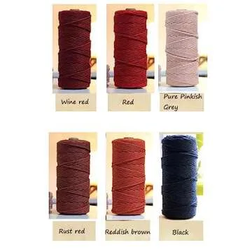 flipped 100% Natural Macrame Cotton Cord,3mm x109 Yard Twine String Cord Colored Cotton Rope Craft Cord for DIY Crafts Knitting Plant Hangers Christmas Wedding Décor (Lemon Yellow, 3mm*109yards)