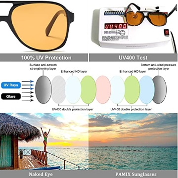 Stylish UV Protection PAMIX Retro Aviator Sunglasses