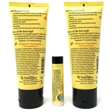 The Naked Bee Orange Blossom Honey Lotion and Lip Balm Set, Hydrating, Moisturizing, and Natural Ski...