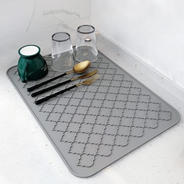 AMOAMI-Dish Drying Mats for Kitchen Counter-Silicone Dish Drying Mat-Kitchen Dish Drying Pad Heat Re...