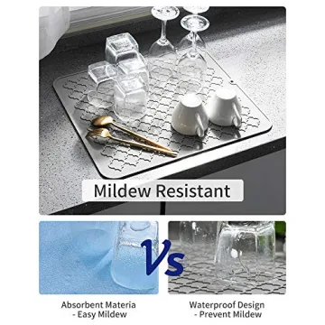 AMOAMI Kitchen Dish Drying Mats for Modern Decor