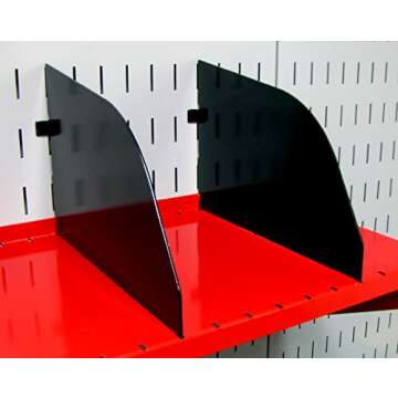 Wall Control Shelf Divider for 9in Deep Pegboard Shelf Assembly for use Pegboard and Slotted Tool Board – Black