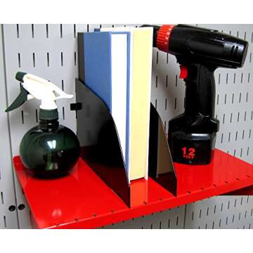 Wall Control Shelf Divider for 9in Deep Pegboard Shelf Assembly for use Pegboard and Slotted Tool Board – Black