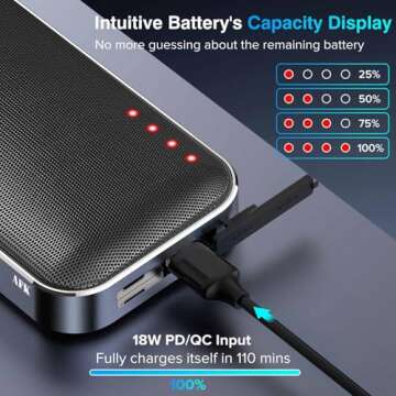 AFK Portable Charger & Bluetooth Speaker, Fast Charging 22.5W