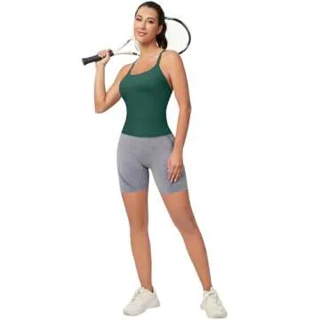MathCat Workout Tank Tops with Built-in Bra for Women