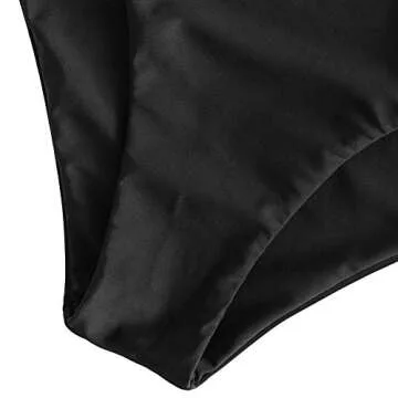 ZAFUL Women's High Waisted Bikini Scoop Neck Swimsuit Two Pieces Bathing Suit Leopard-D M