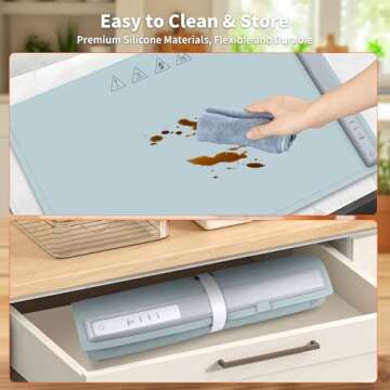 binROC Food Warming Mat Electric Warming Tray, Fast Full Surface Heating with 3 Temperature Level, Rollable Silicone Heating Pad Food Warmer for Parties, Gatherings, Buffet, Countertop, Daily Use