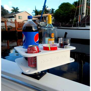 Boat Cup Holder Organizer - Portable Adjustable Caddy