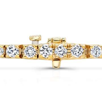 Diamond Wish 7 Carat Diamond Tennis Bracelet in 14k Yellow Gold (G-H, VS2-SI1, cttw) 7 Inches Long