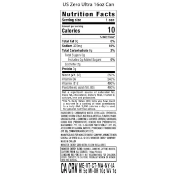 Monster Energy Zero Ultra Sugar Free Drink 15 Pack