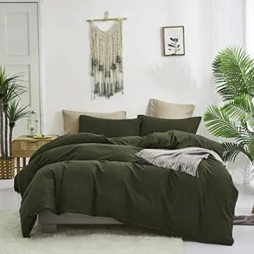 KAREVER Army Green Comforter Set for Queen Beds