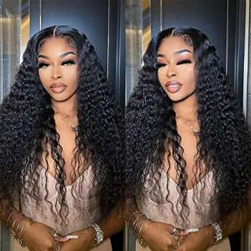 Sol Soal 20 Inch 13x4 Water Wave Lace Front Wigs Human Hair HD Transparent Wet and Wavy Lace Frontal Wigs for Black Women Brazilian Virgin Hair Glueless Pre Plucked with Baby Hair 150% Density