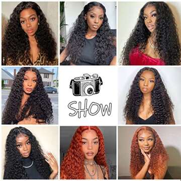 Sol Soal 20 Inch 13x4 Water Wave Lace Front Wigs Human Hair HD Transparent Wet and Wavy Lace Frontal Wigs for Black Women Brazilian Virgin Hair Glueless Pre Plucked with Baby Hair 150% Density