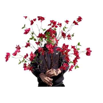 Artificial Bougainvillea Flower Branches Silk Bougainvillea Stems with Dried Tree Twigs Real Touch Faux Greenery Stems for Home Indoor Outdoor Decor Floral Bouquet Arrangements (Fuchsia - Pack of 4)