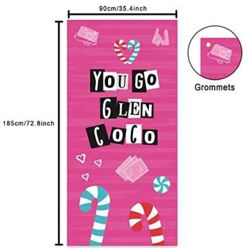 You Go Glen CoCo Happy Birthday Banner Background Hot Rose Pink Lip Theme Decor for Bridal Shower We...