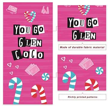 You Go Glen CoCo Happy Birthday Banner Background Hot Rose Pink Lip Theme Decor for Bridal Shower Wedding Night Out Hen Movie Bachelorette Party Girls Woman Birthday Party Favors Decorations Ideas