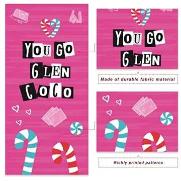 You Go Glen CoCo Happy Birthday Banner Background Hot Rose Pink Lip Theme Decor for Bridal Shower Wedding Night Out Hen Movie Bachelorette Party Girls Woman Birthday Party Favors Decorations Ideas
