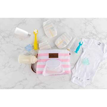Bumco Diaper Clutch - Portable Wipes Dispenser & Baby Travel Essential, Airtight Baby Wipes Dispenser, Refillable Wipes Container, Travel Baby Essentials, Baby Wipe Dispenser, Diaper Bag Purse