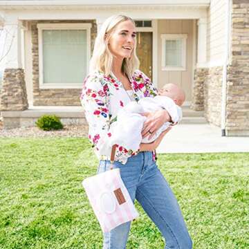 Bumco Diaper Clutch - Portable Wipes Dispenser & Baby Travel Essential, Airtight Baby Wipes Dispenser, Refillable Wipes Container, Travel Baby Essentials, Baby Wipe Dispenser, Diaper Bag Purse