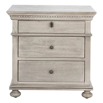 SAFAVIEH Couture Home Collection Allisyn Light Grey 3-Drawer Wood Nightstand Table (Fully Assembled)