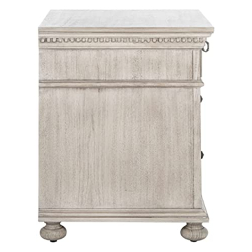 SAFAVIEH Couture Home Collection Allisyn Light Grey 3-Drawer Wood Nightstand Table (Fully Assembled)