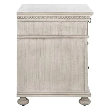 SAFAVIEH Couture Home Collection Allisyn Light Grey 3-Drawer Wood Nightstand Table (Fully Assembled)